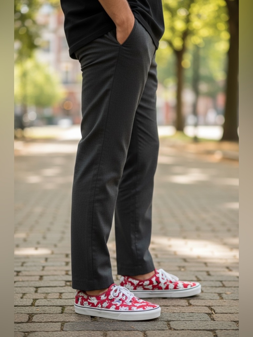Vans 101 Dalmatians White and Black Red Graphic Detail Print Unisex